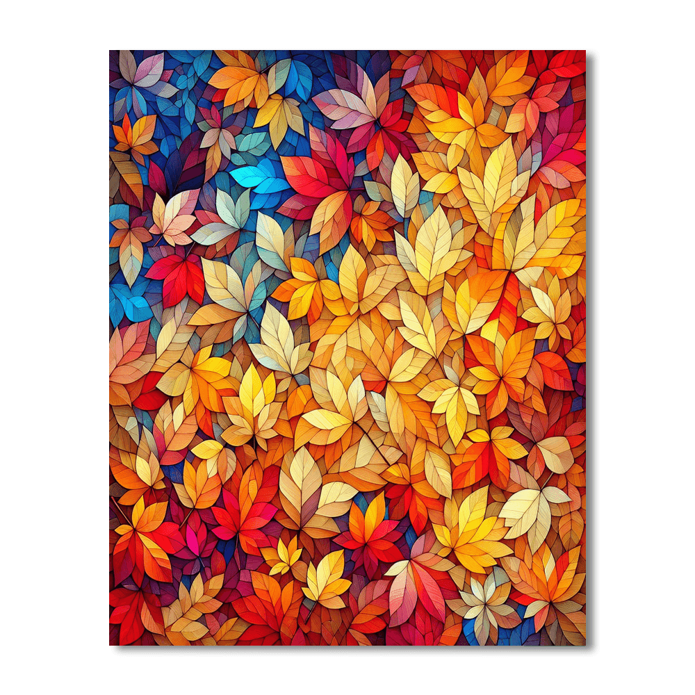 Autumn Leaves Mosaic Paint By Numbers Art