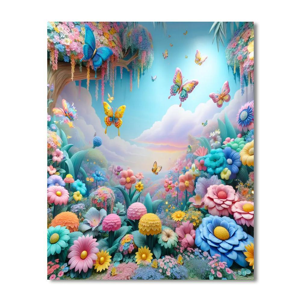 Whimsical Whirlwind Garden DIY Paint By Numbers