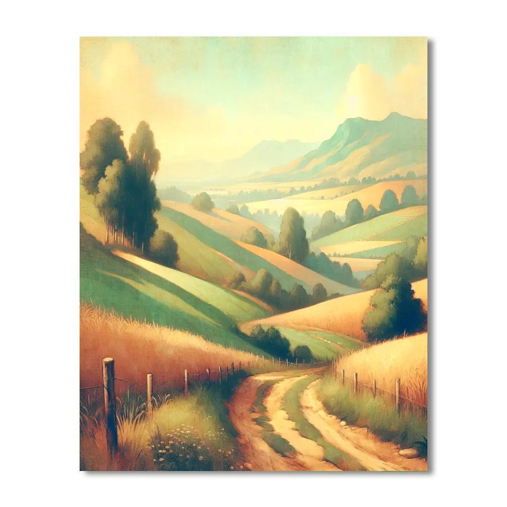 Romantic Countryside Stroll Paint By Color