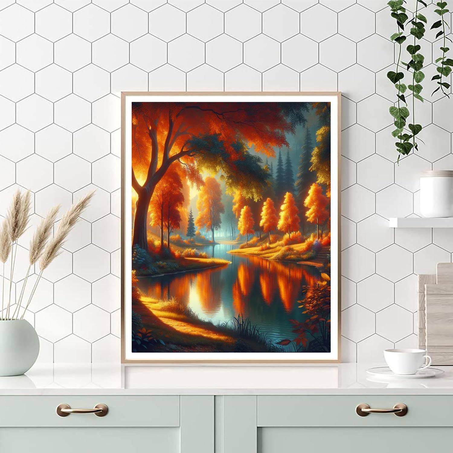 Gentle Autumn Reflections Paint By Numbers