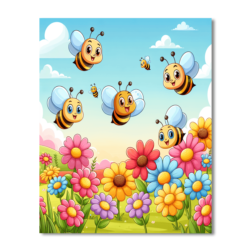 Buzzy Bee Garden Paint By Number