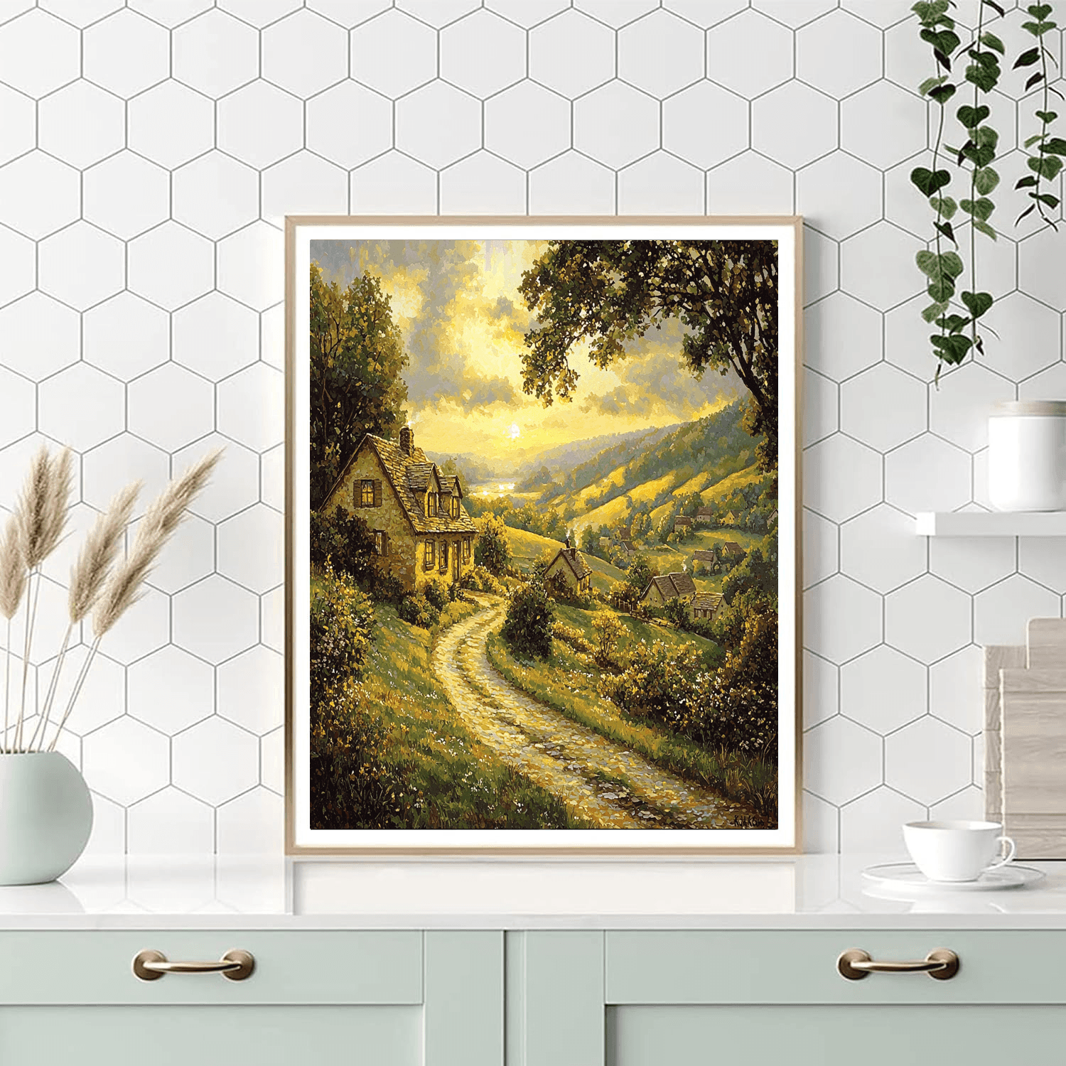Thomas Kinkade Inspired Charming Country Life  Numbered Painting Kits