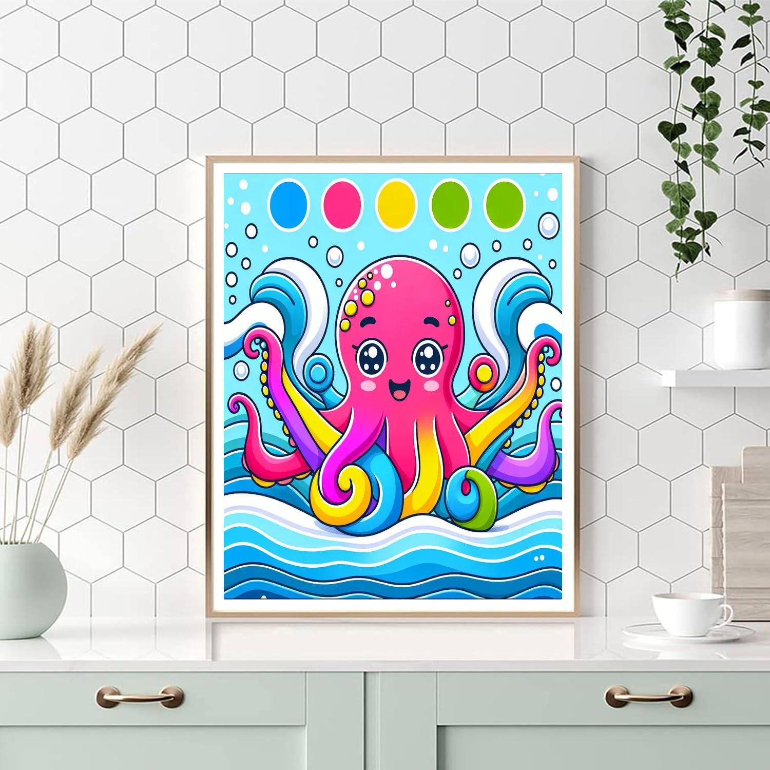 Playful Octopus DIY Paint By Numbers