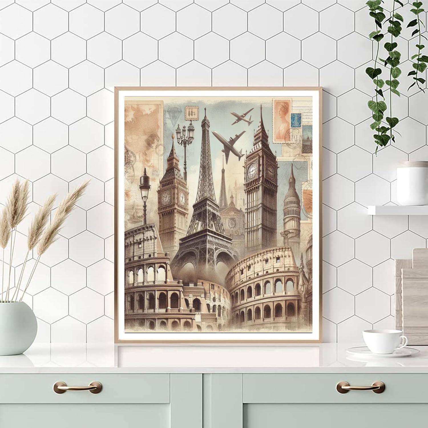 Vintage Travel Diaries Paint By Numbers Art