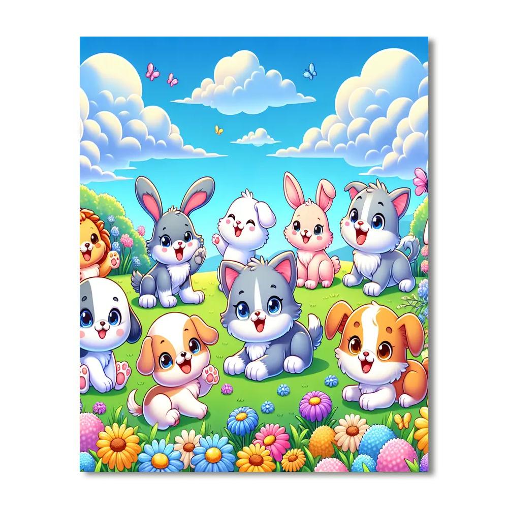 Cuddly Animal Kingdom Painting Number Kit