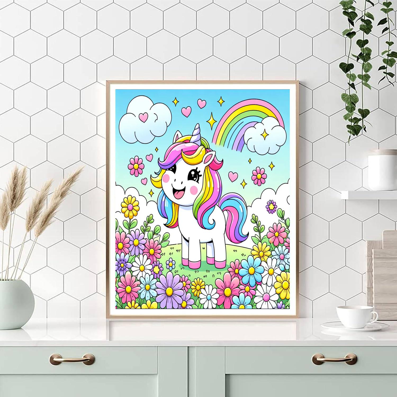 Giggly Unicorn Numbered Painting Kits