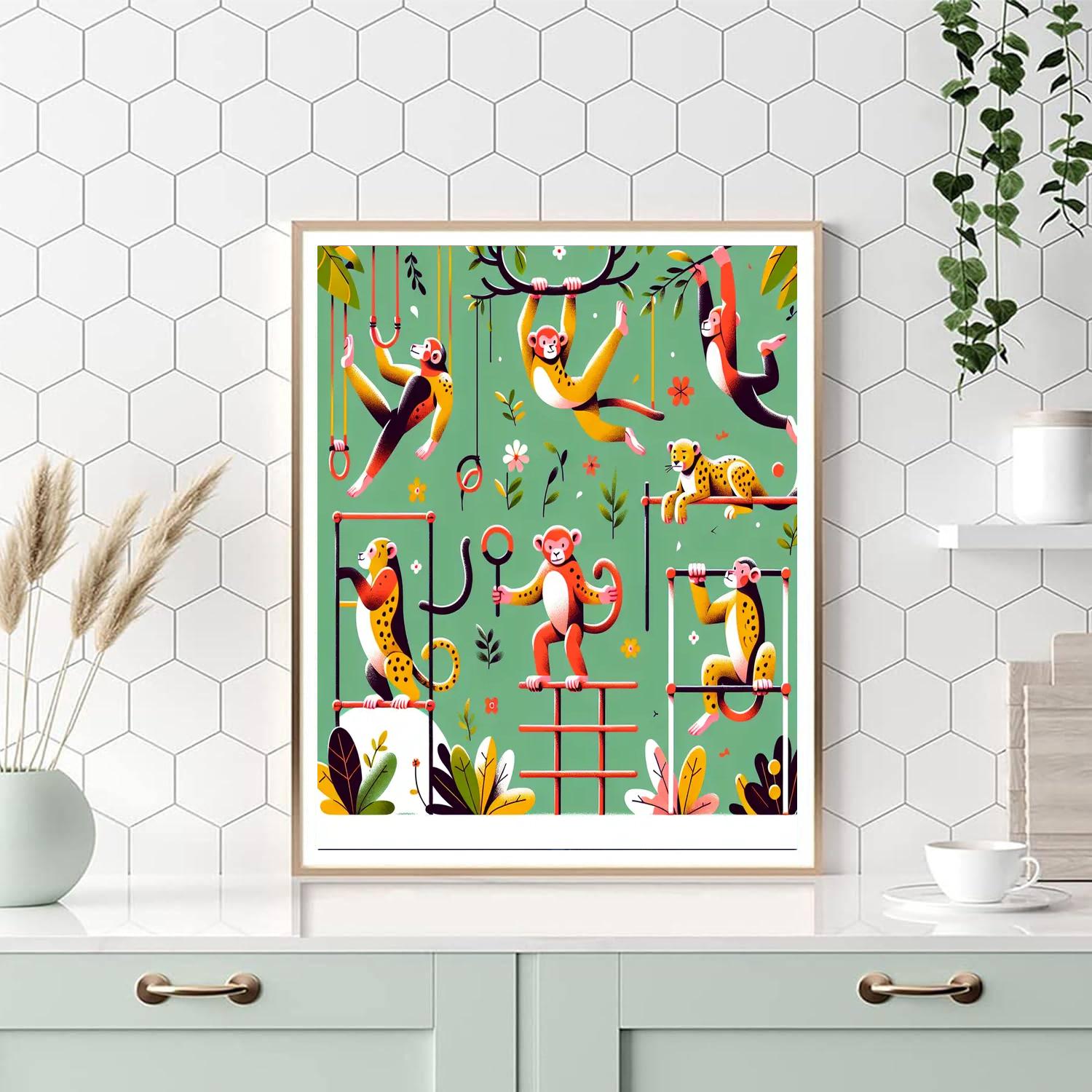 Jungle Gymnastics Gala Paint By Numbers Art