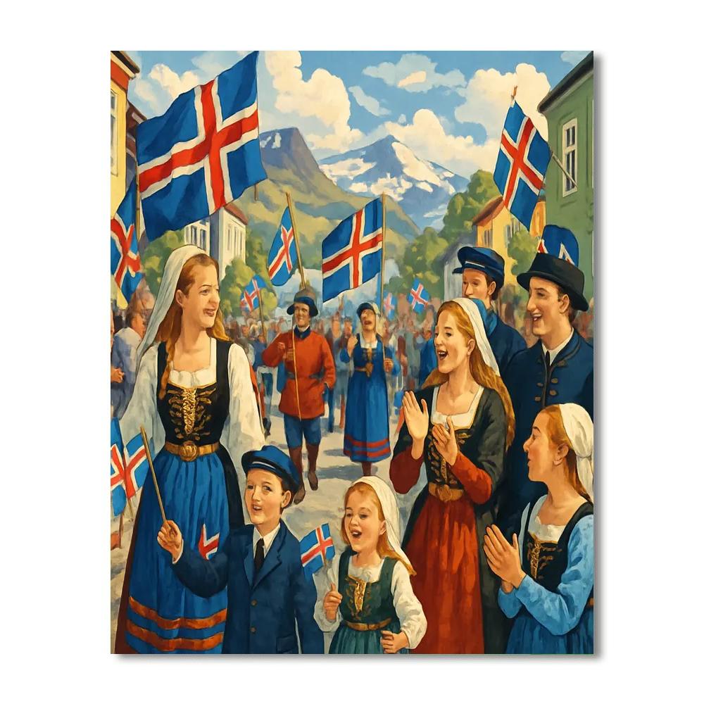 Icelandic National Day Number Painting