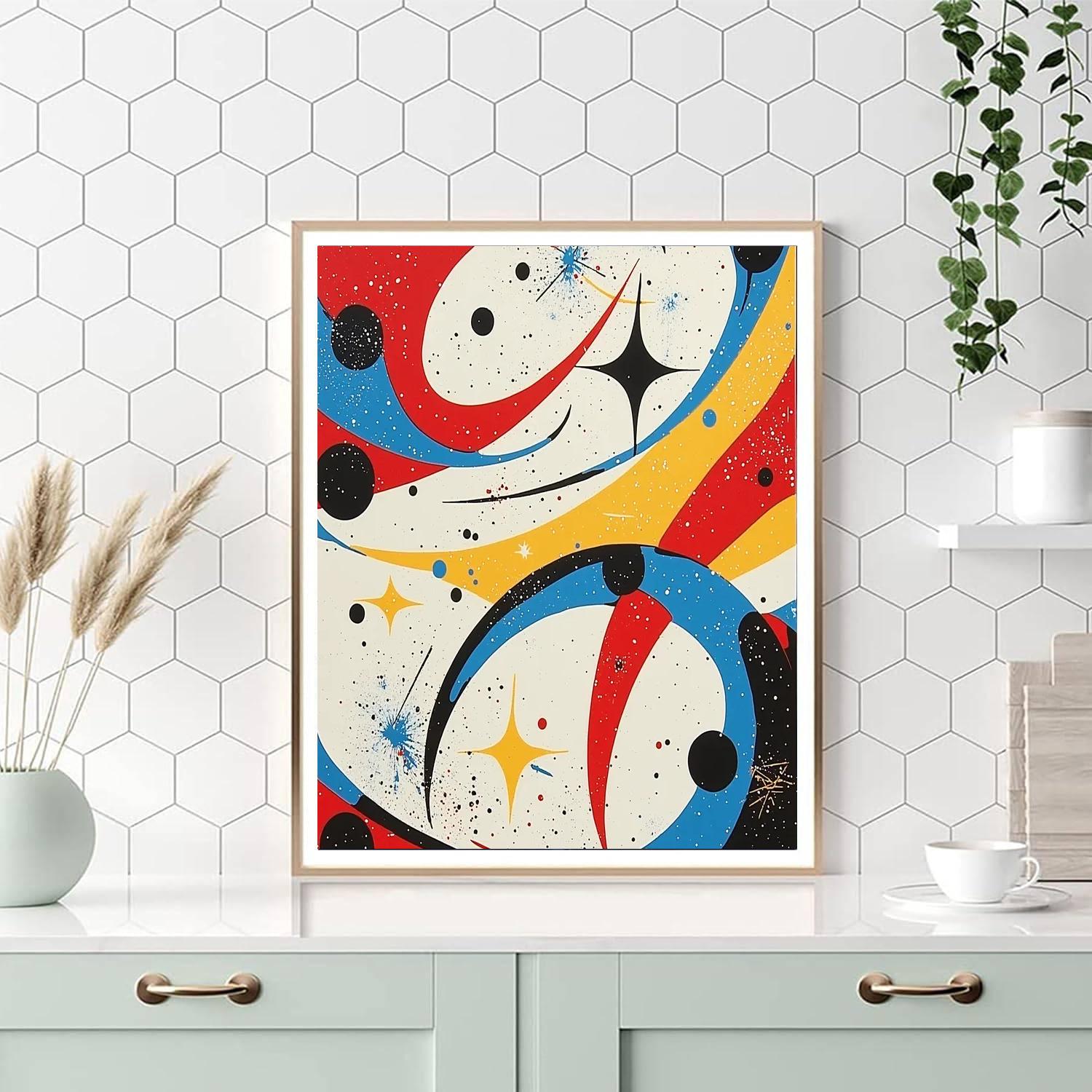 Joan Miró Inspired Cosmic Color Symphony  Paint By Numbers Art