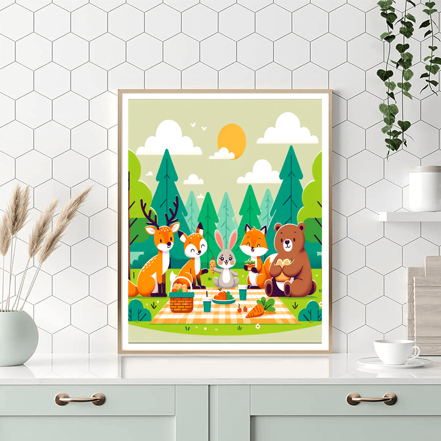 Woodland Critter Picnic Paint By Color