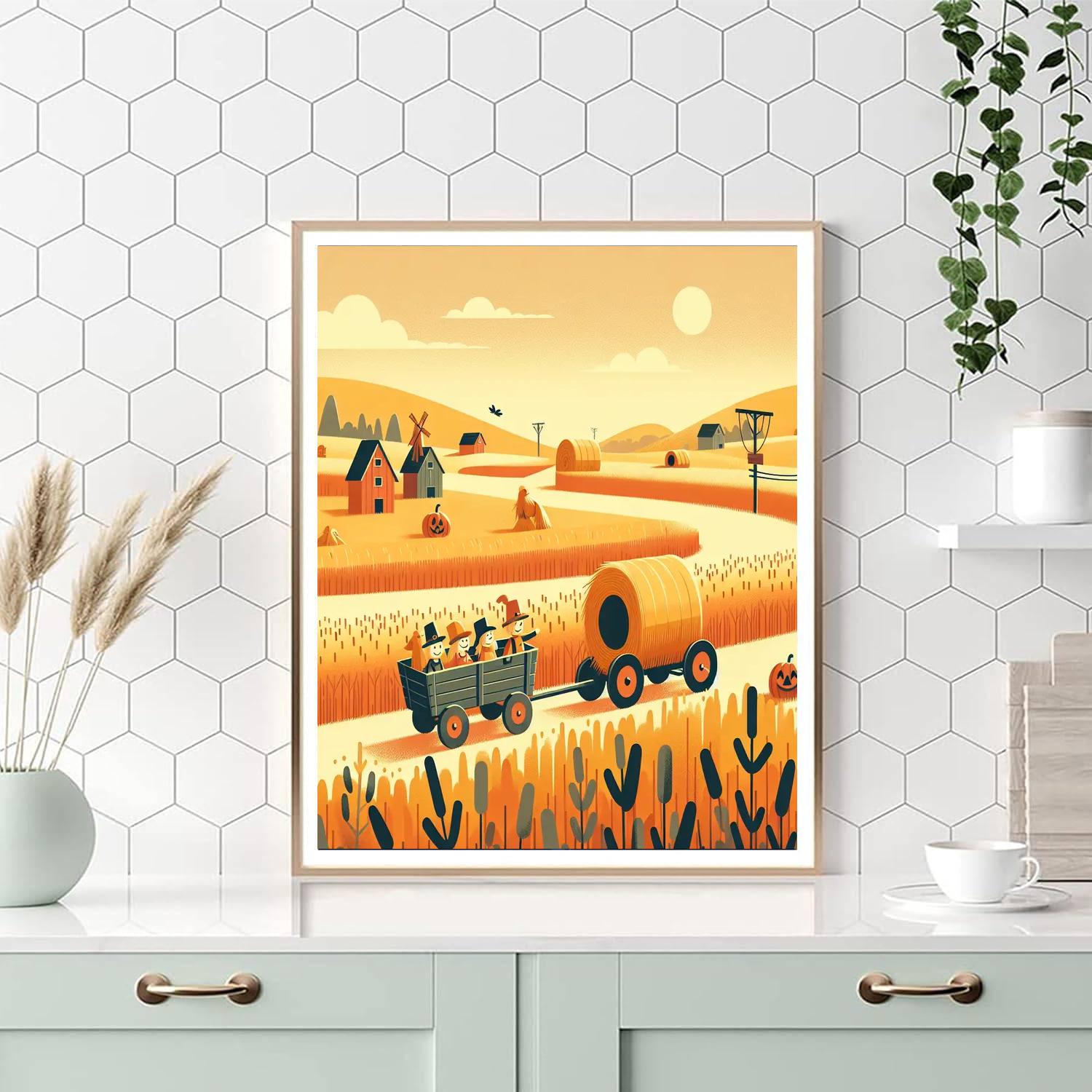Happy Harvest Hayride Paint By Numbers Art