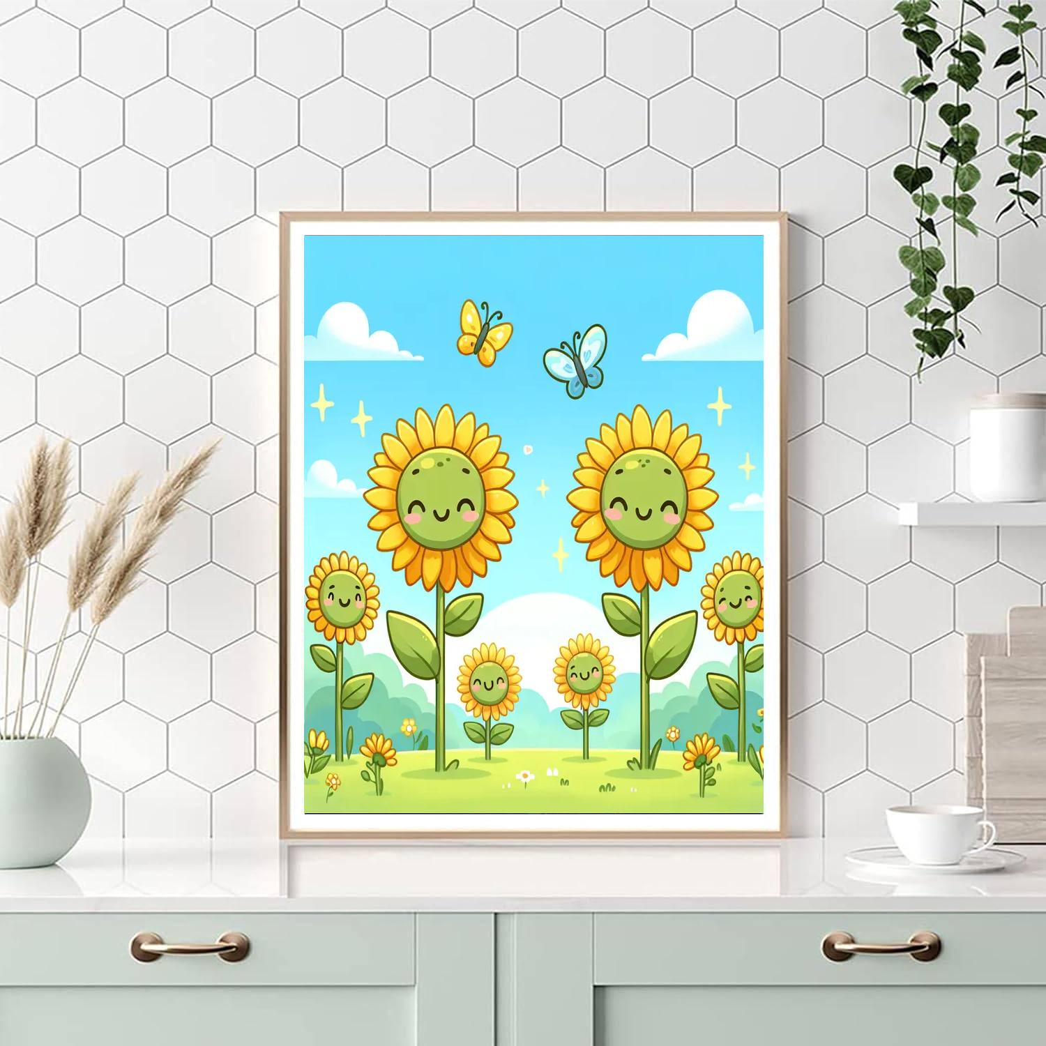 Happy Sunflower Parade Painting By Numbers Kit