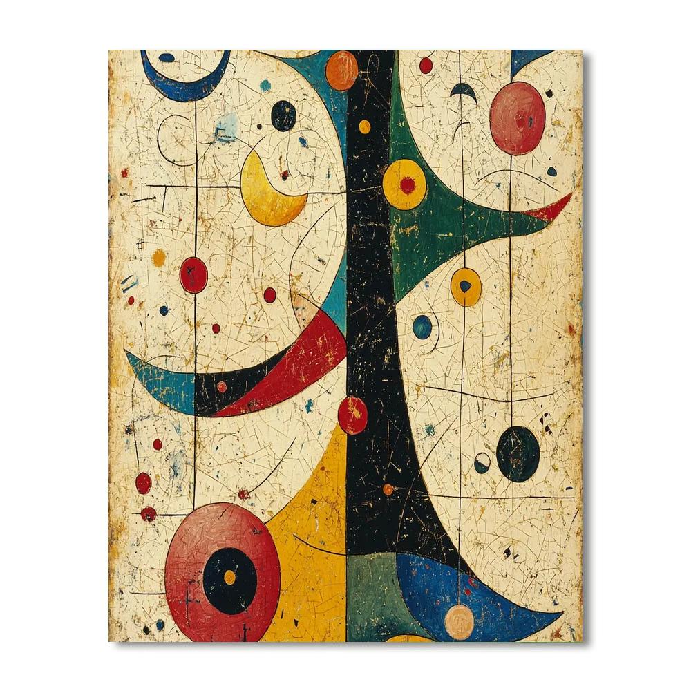 Joan Miró Inspired Whimsy Of The Unknown  Number Painting