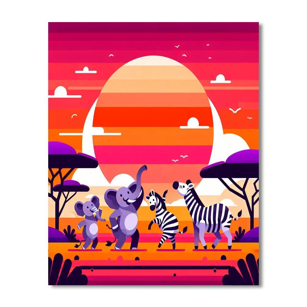Sunset Safari Celebration Paint By Numbers