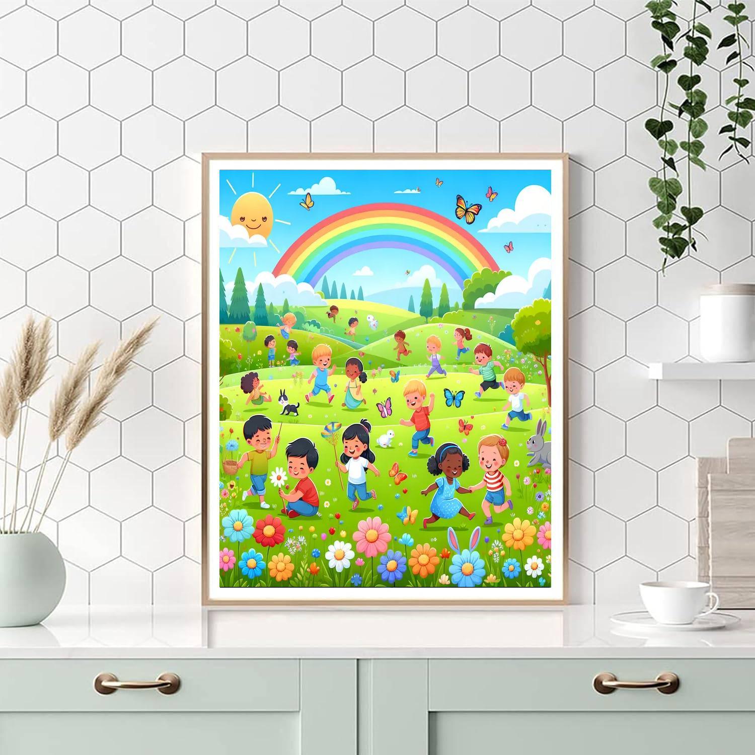 Rainbow Meadow Adventure Painting Number Kit