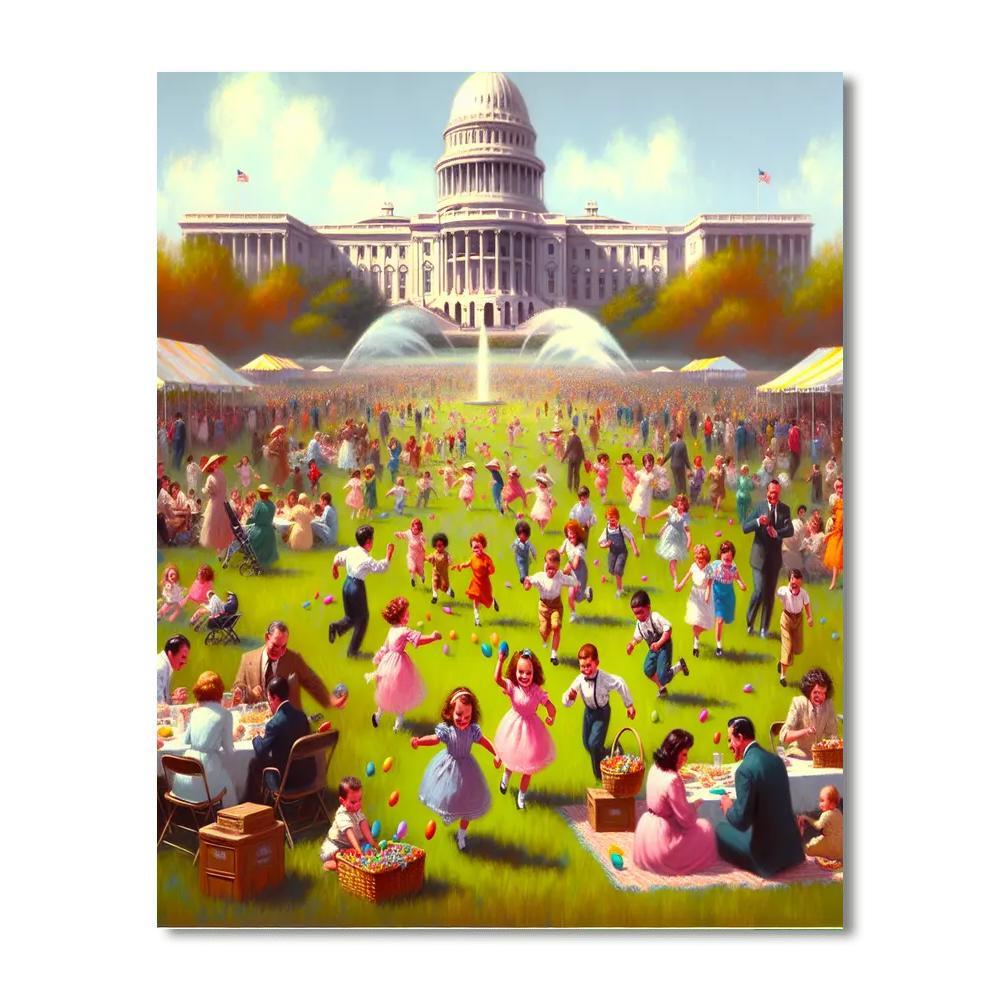 Easter Egg Roll - United States Number Painting