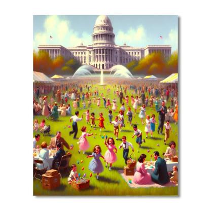 Easter Egg Roll - United States Number Painting