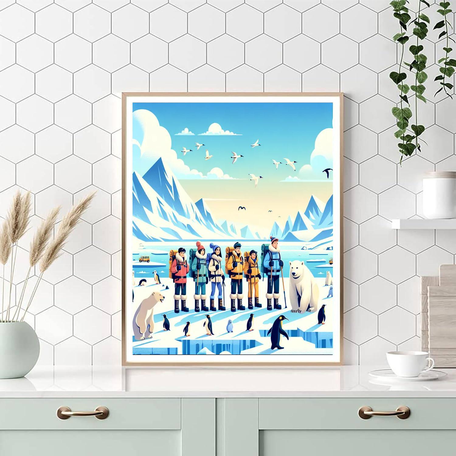Winter Polar Expedition Number Painting