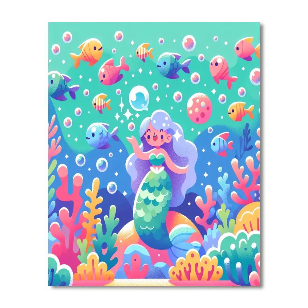 Underwater Mermaid's Song Paint By Numbers Art