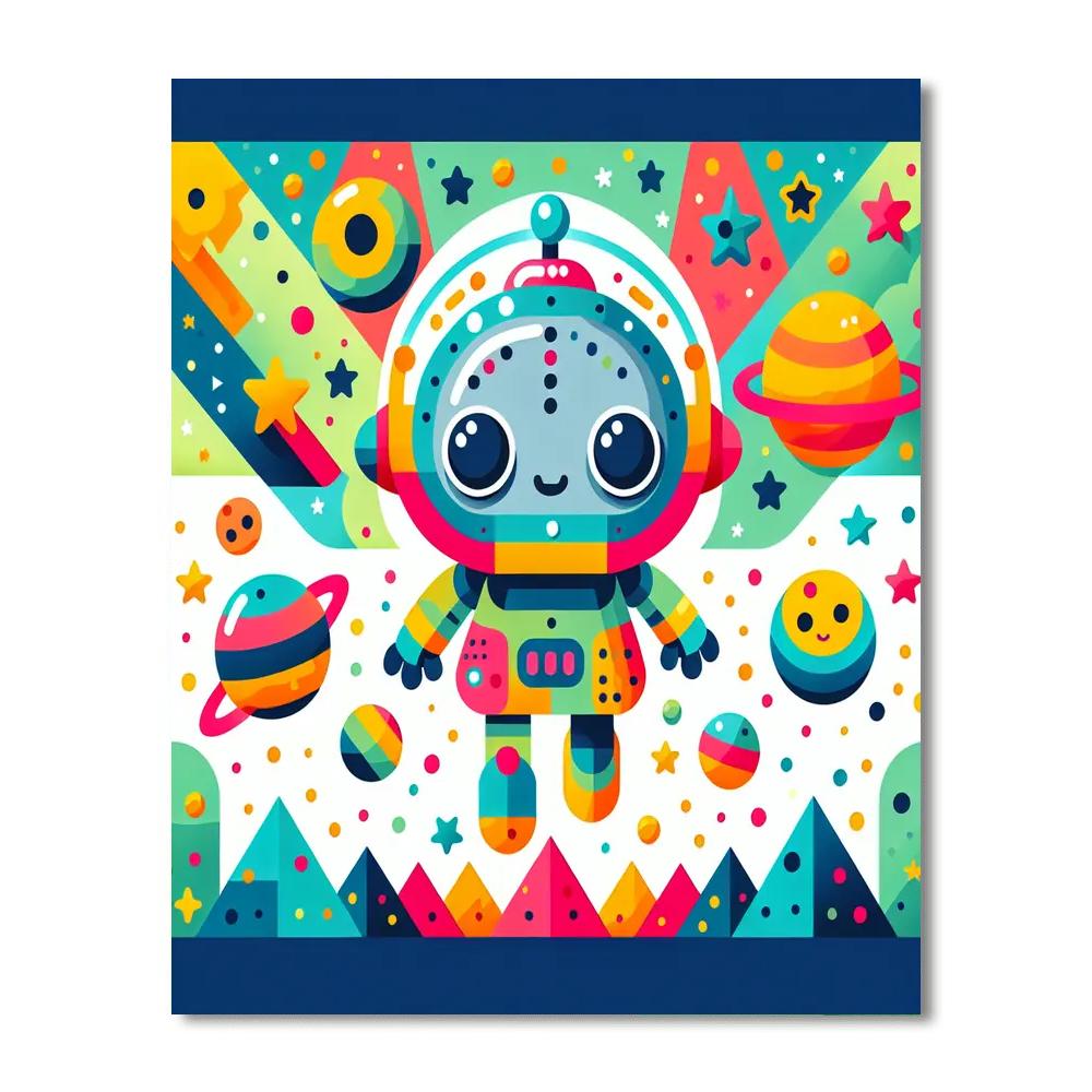 Funny Robot Alien Numbered Painting Kits