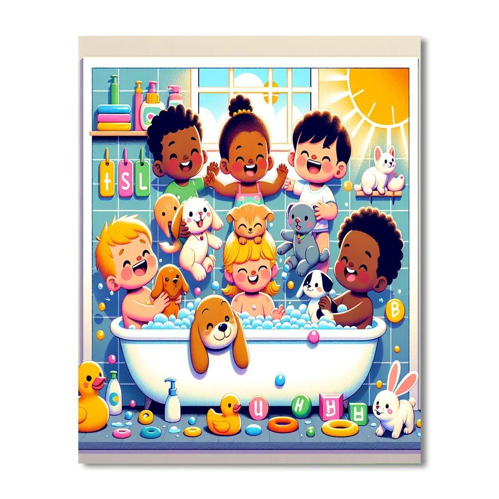 Bubbles And Bath Time Fun Number Painting