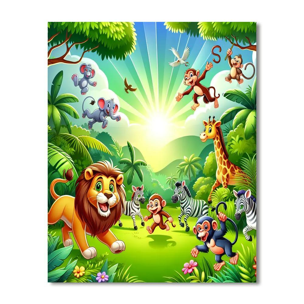 Adventurous Jungle Safari For Kids Numbered Painting Kits