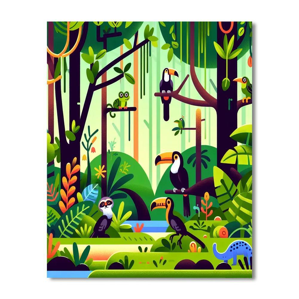 Rainforest Explorer's Tale Paint By Color