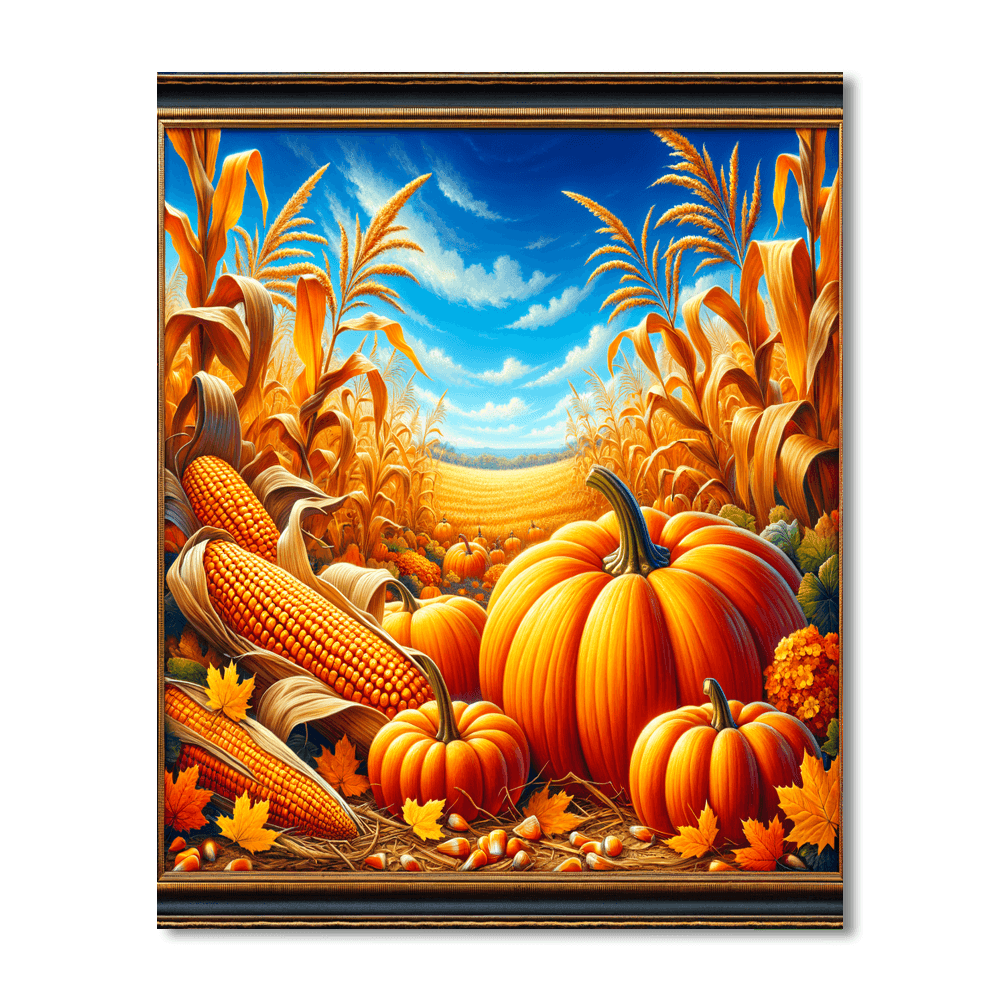 Golden Harvest Time Number Painting