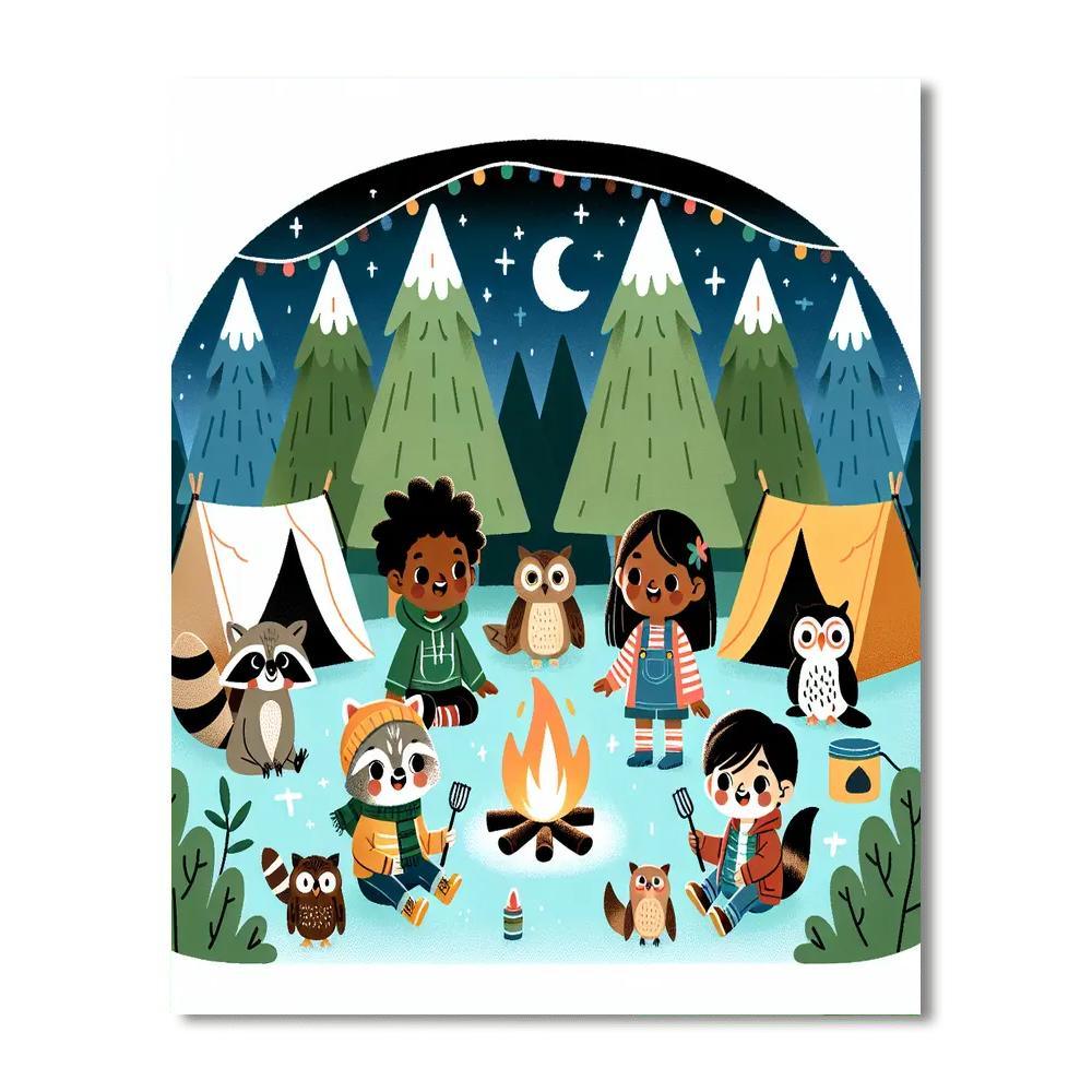Forest Critter Campout Paint By Color
