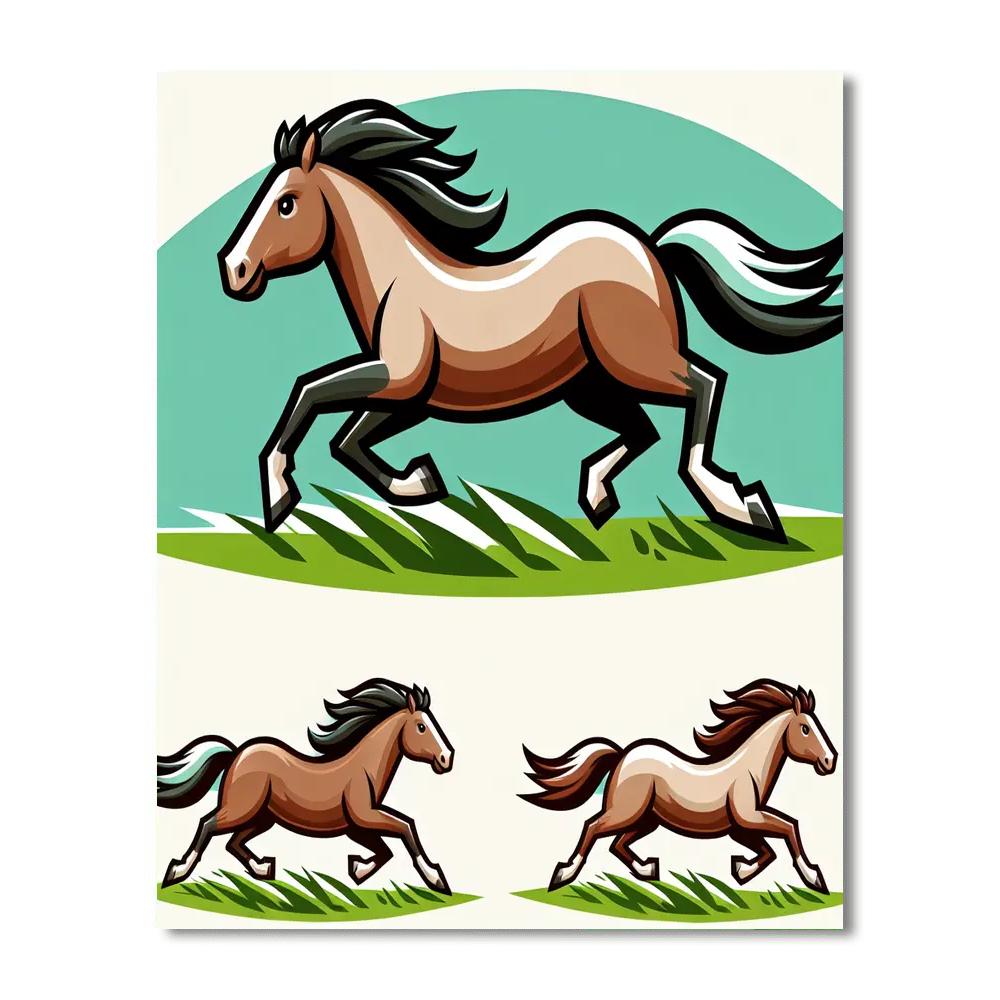 Galloping Wild Horses Paint By Numbers Art