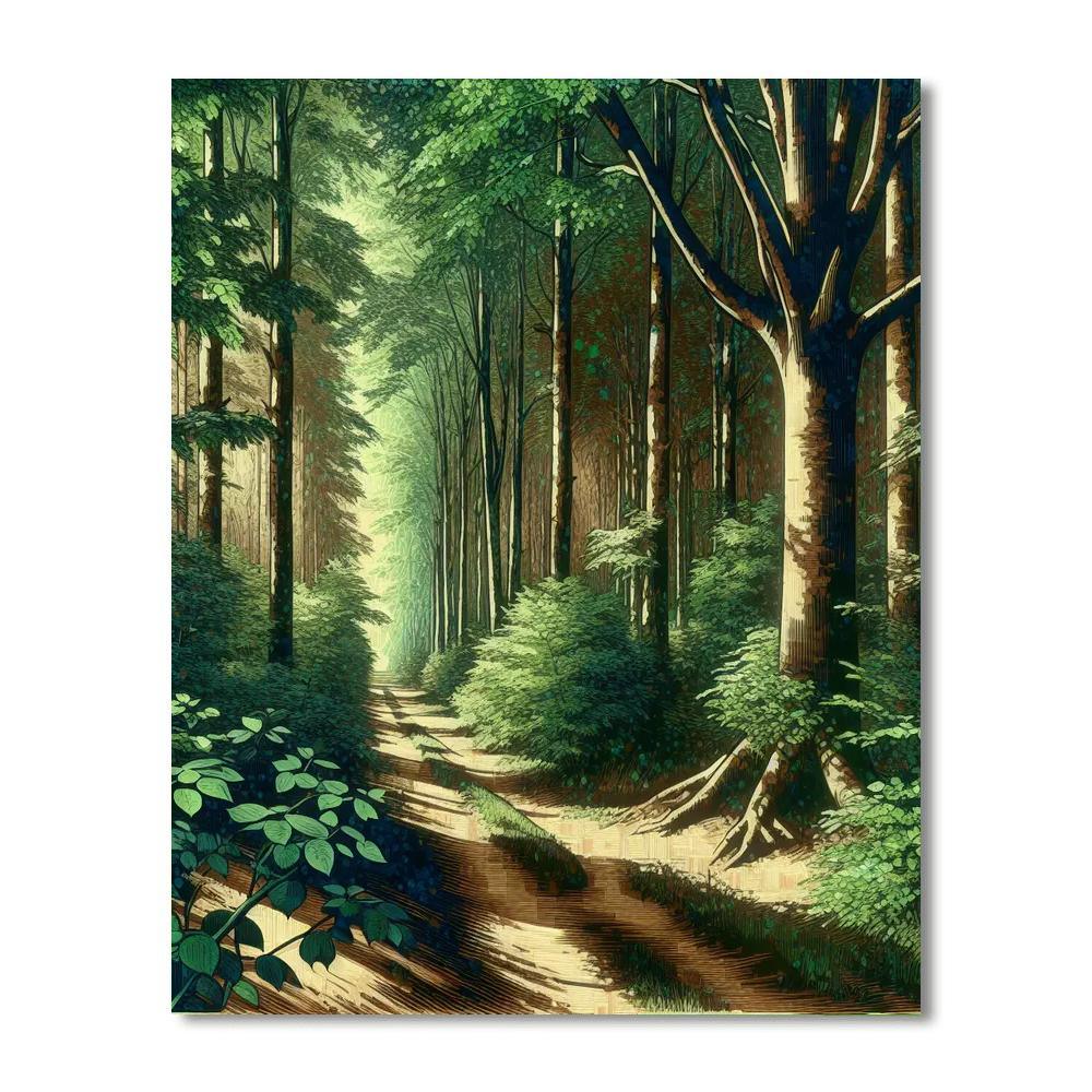 Forest Pathway Mystery Paint By Color