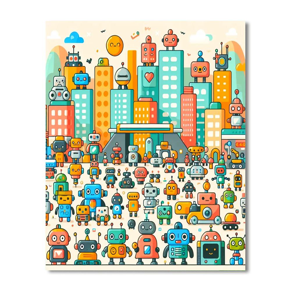 Magical Robot Adventures Numbered Painting Kits
