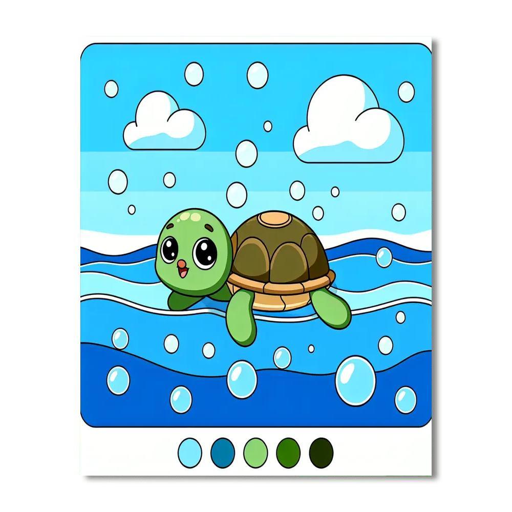 Timid Turtle Painting By Numbers Kit