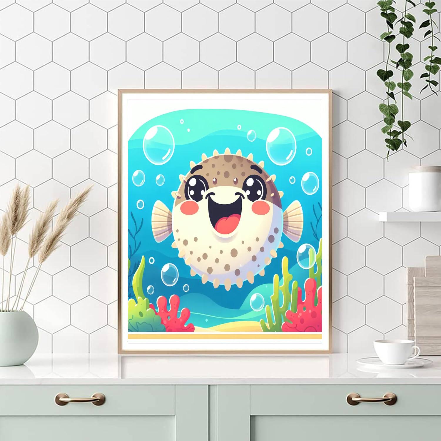 Cheerful Pufferfish Paint By Color