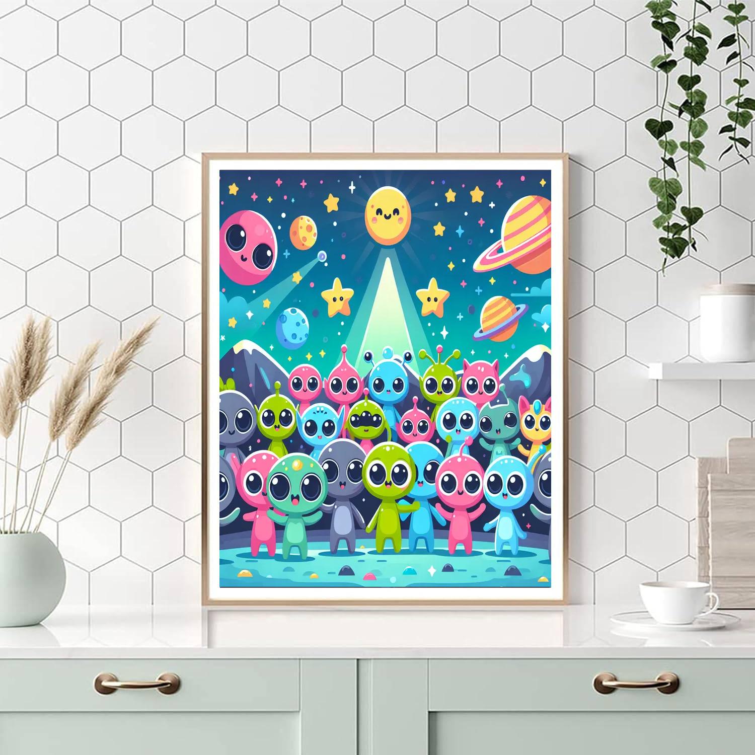 Outer Space Alien Party Paint By Numbers