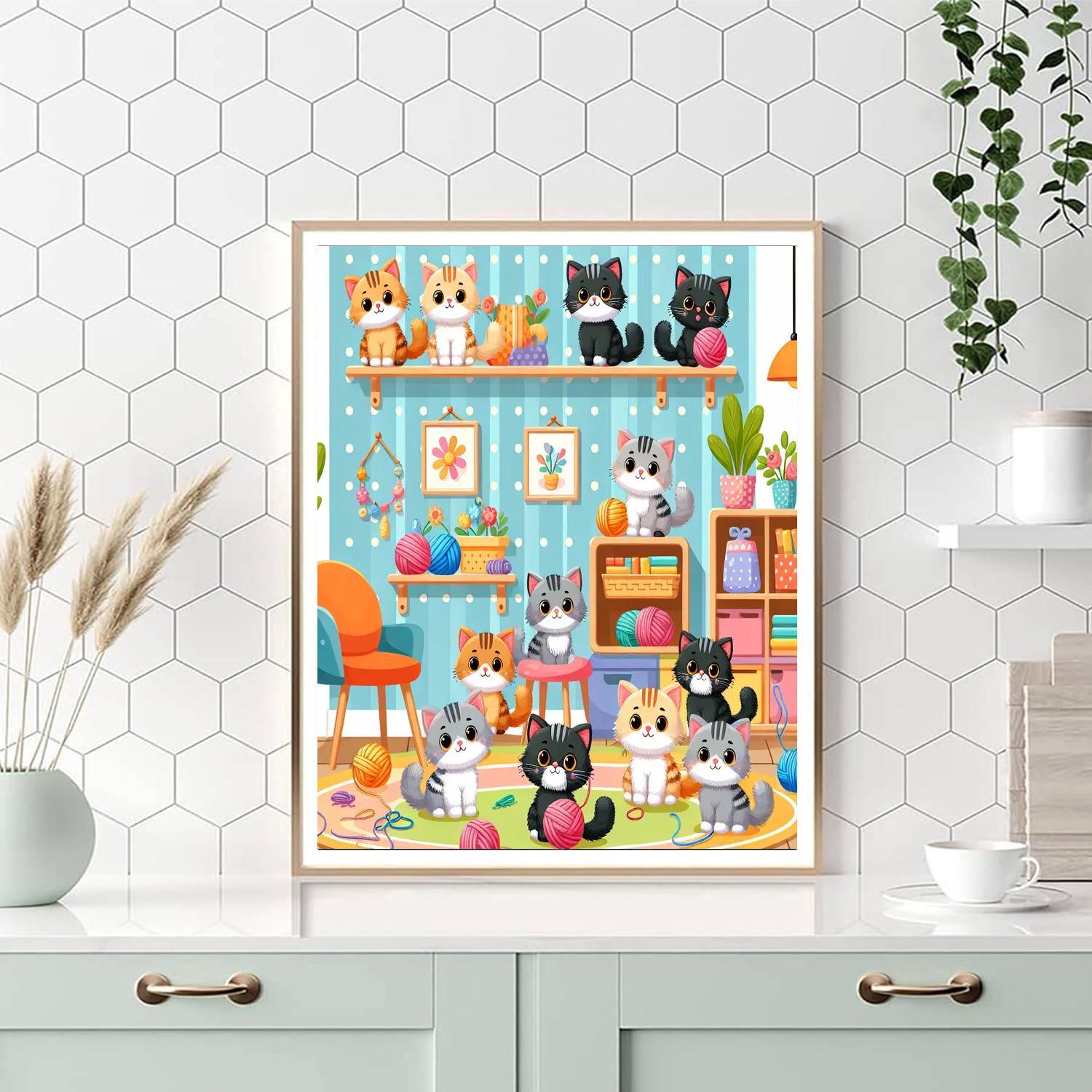 Curious Kittens In A Cozy Corner Paint By Number