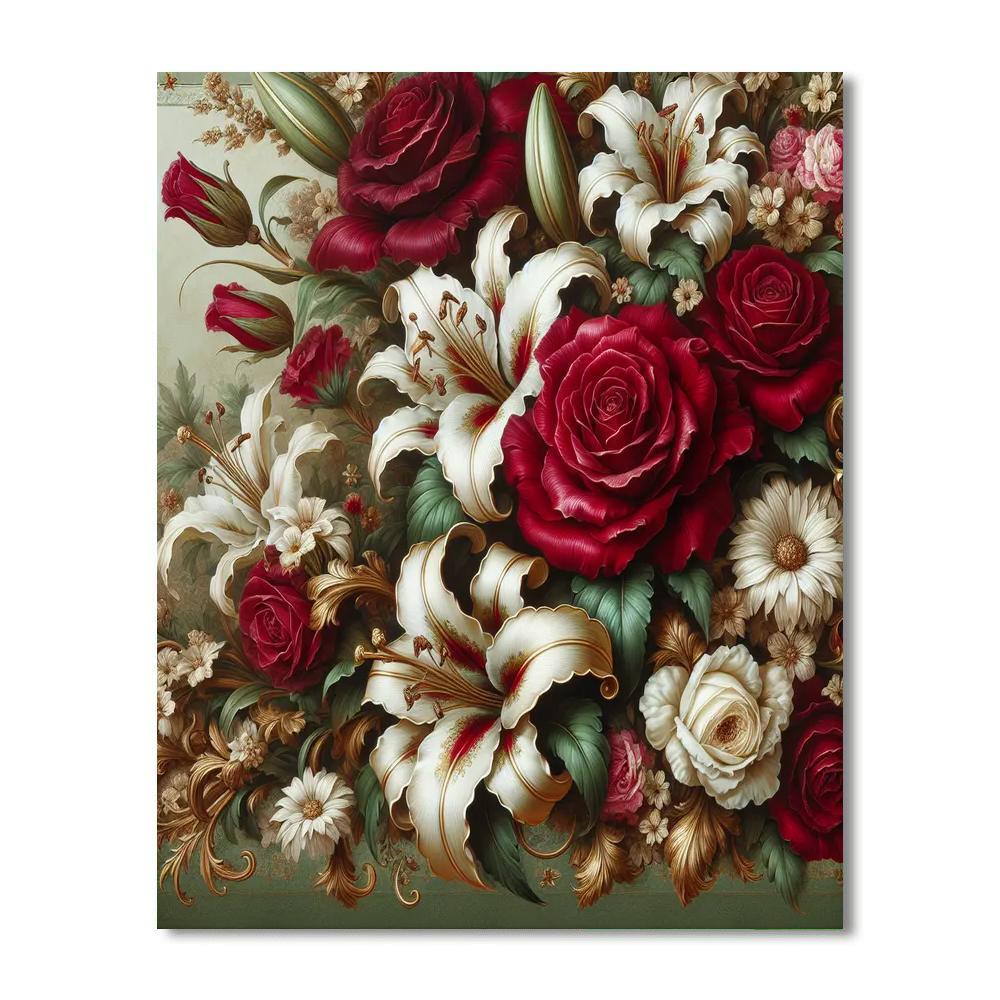 Victorian Floral Harmony Paint By Number