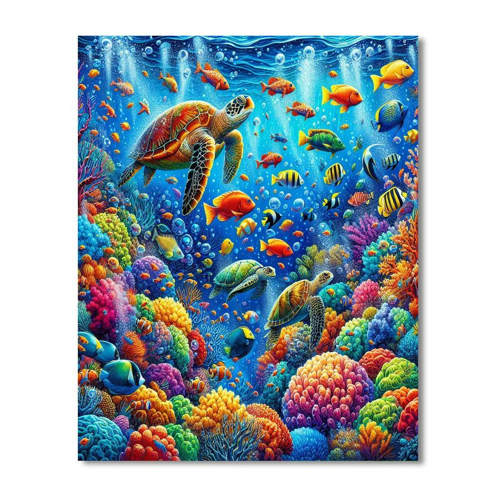 Playful Underwater Wonderland Numbered Painting Kits