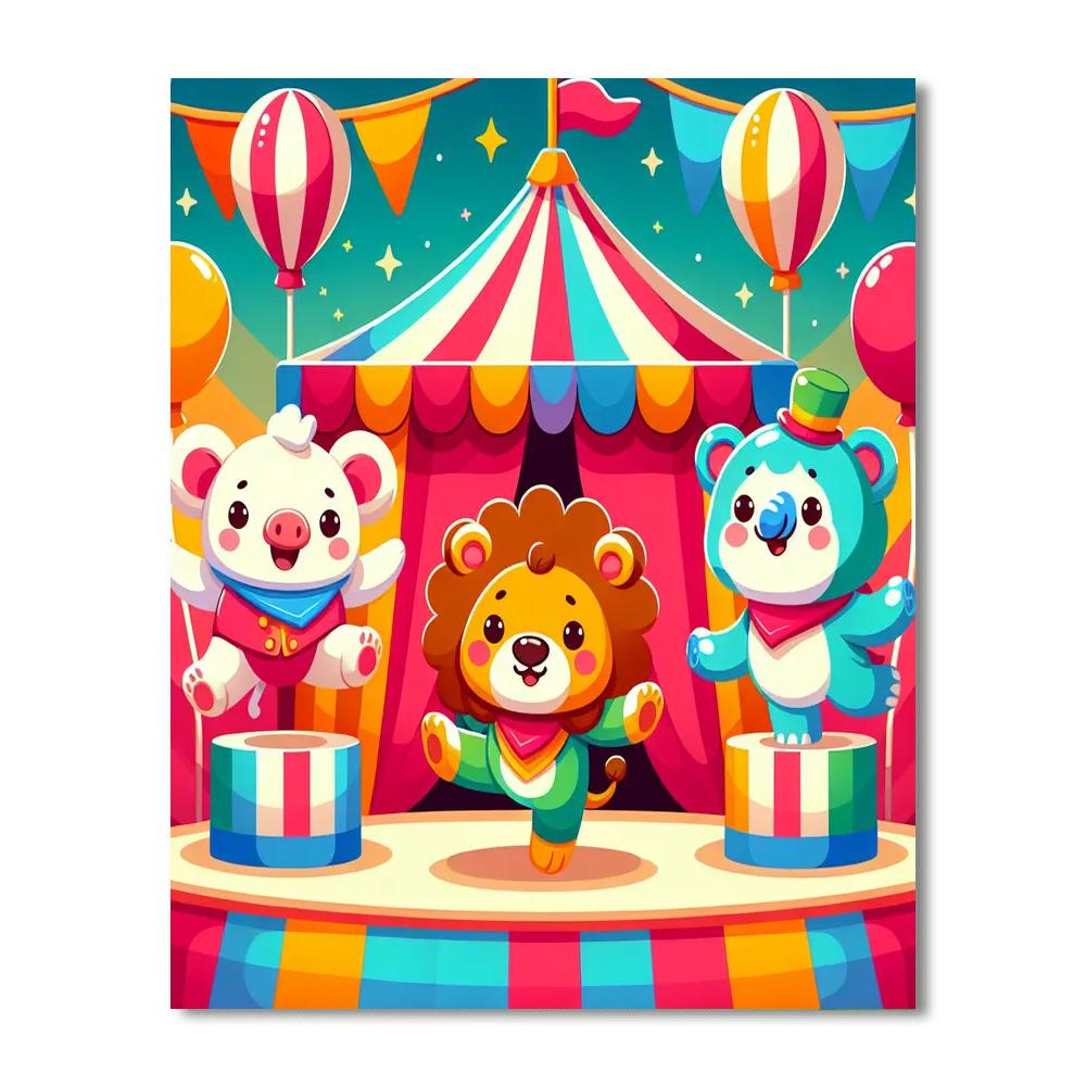 Magic Circus Animals Paint By Numbers Art