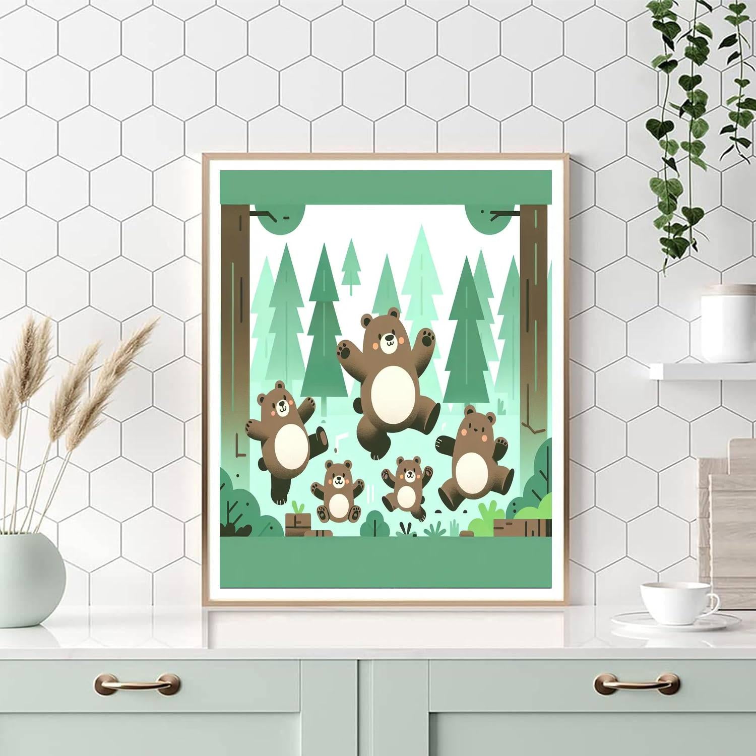 Bouncing Bear Bash Number Painting