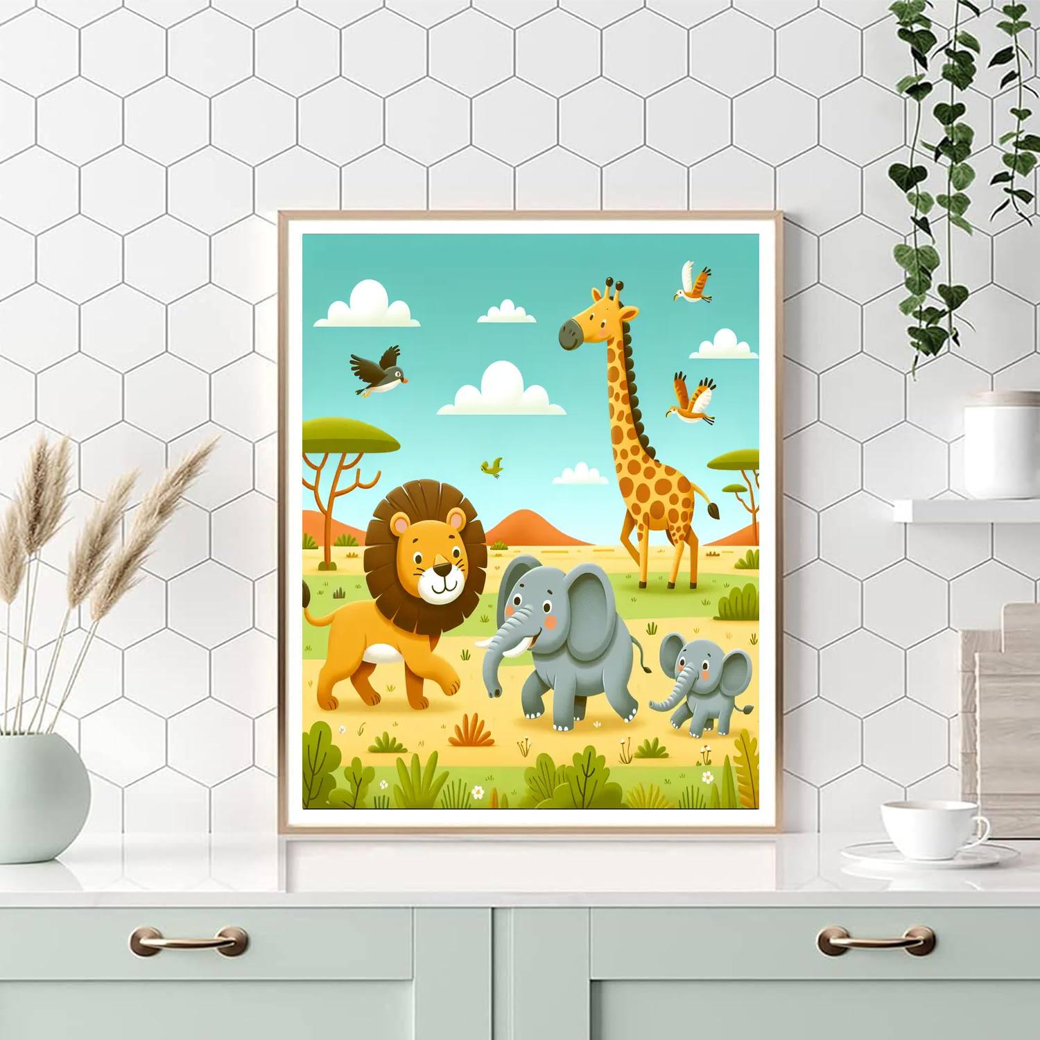African Safari Expedition Paint By Numbers Art