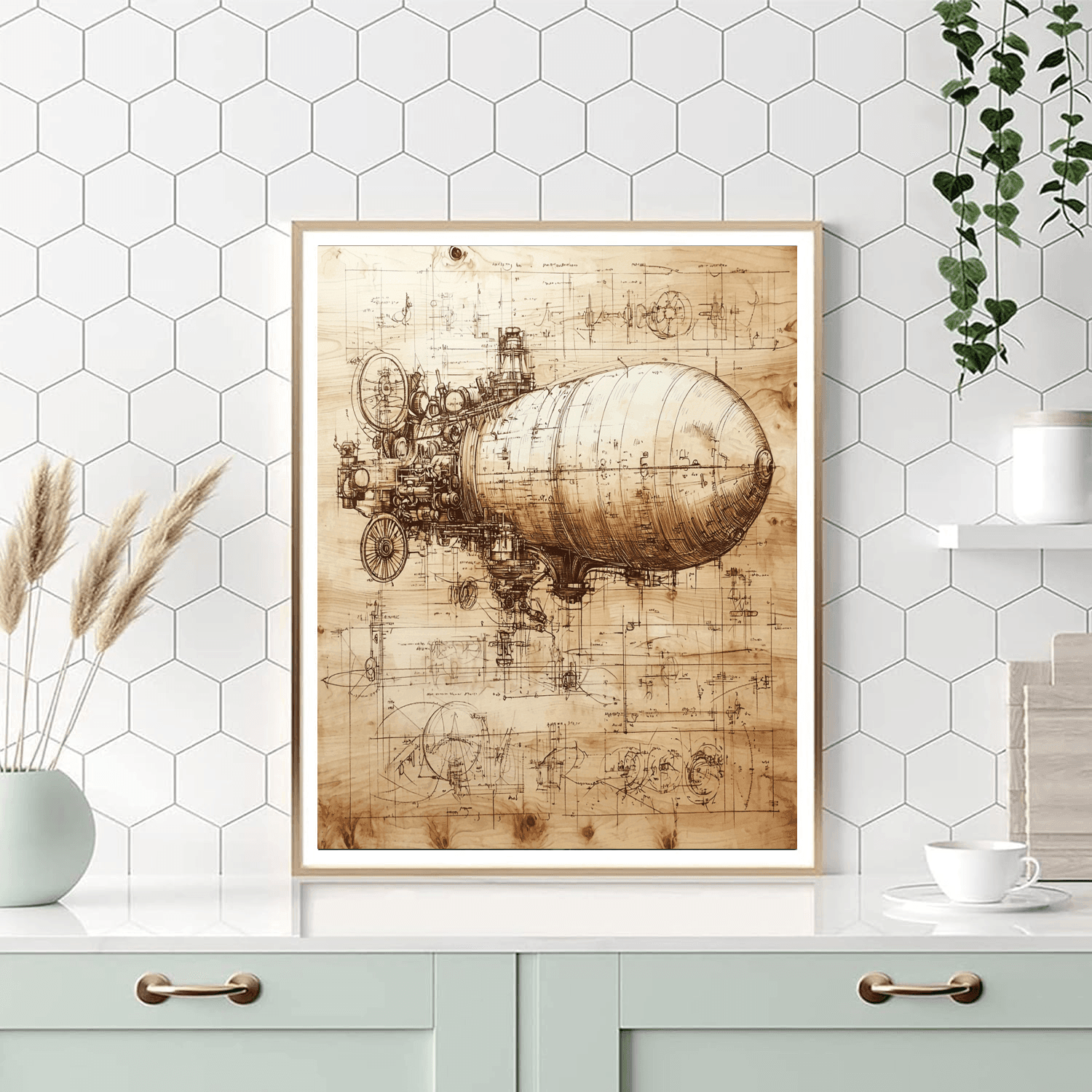 Leonardo Da Vinci Inspired Da Vinci's Inventive Mechanisms  Paint By Numbers Art