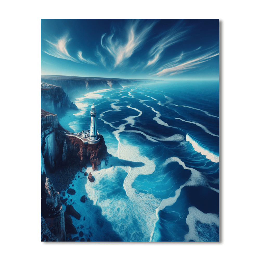 Coastal Lighthouse View Number Painting