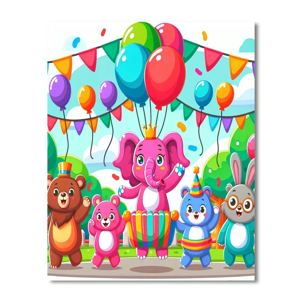 The Playful Animal Parade DIY Paint By Numbers