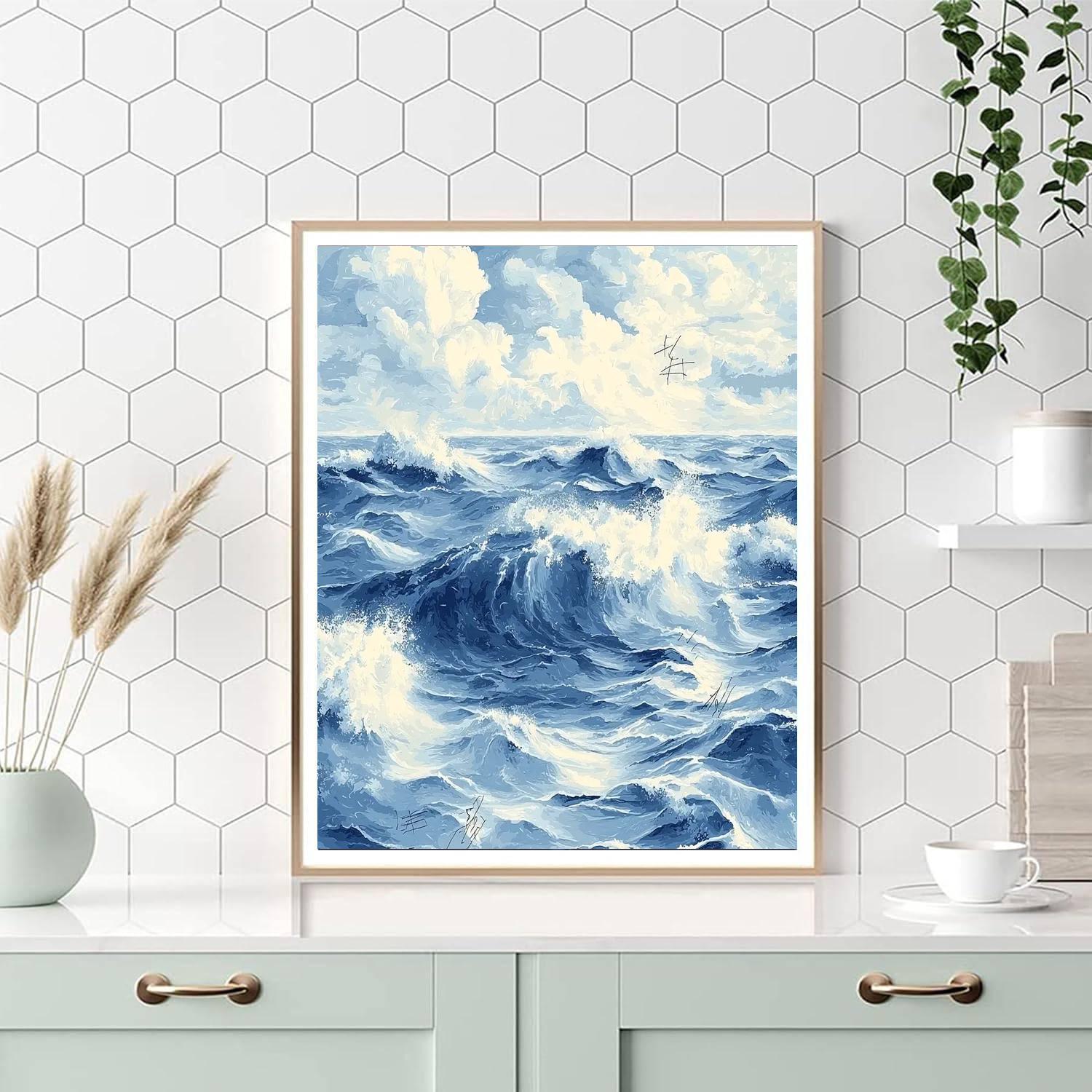 Leonardo Da Vinci Inspired Waves Of Harmony  Numbered Painting Kits