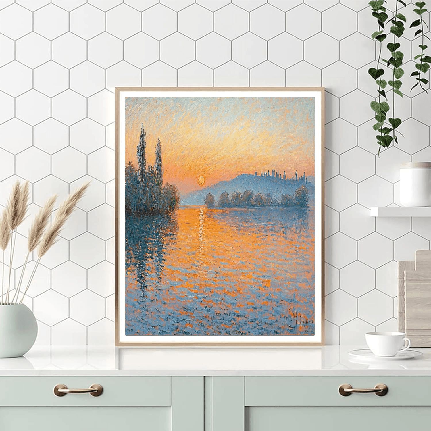 Monet Inspired Serene Sunrise  Paint By Numbers
