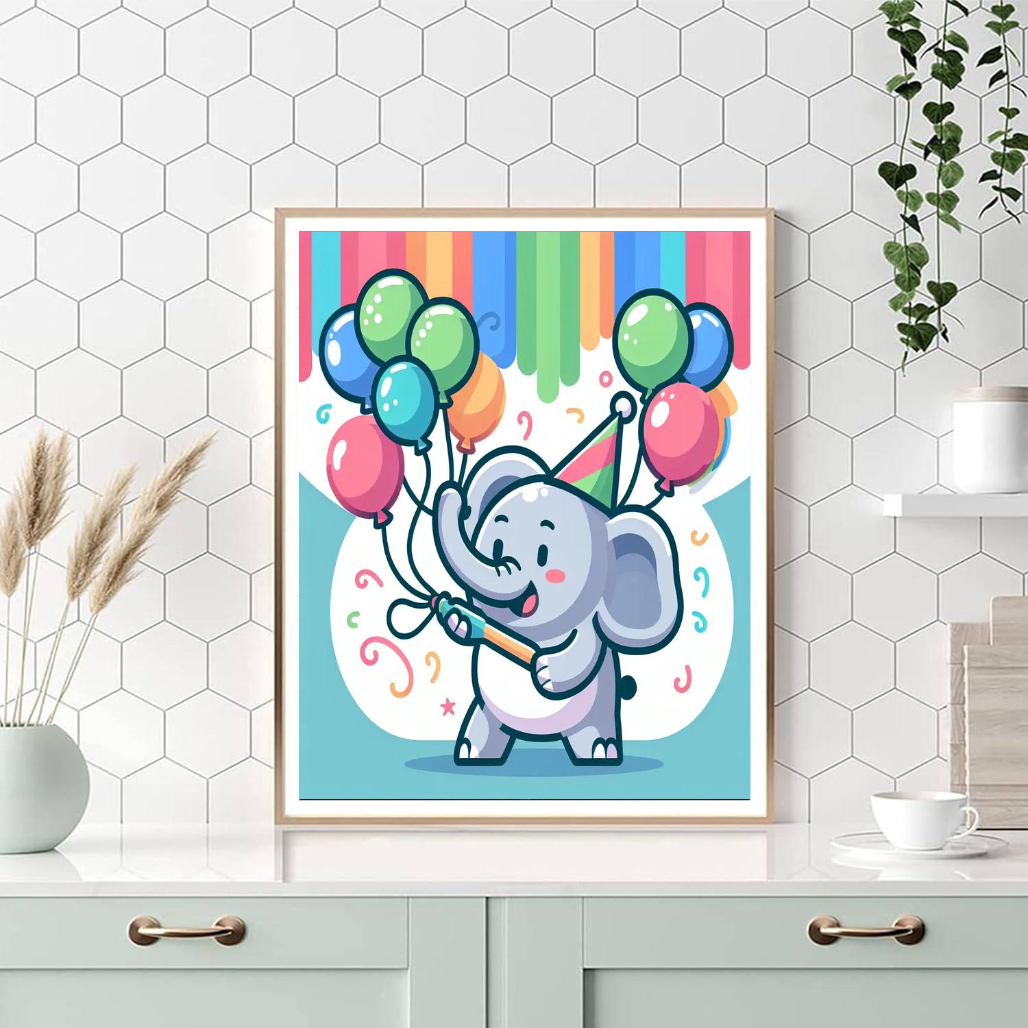 Balloon Artist Elephant Number Painting