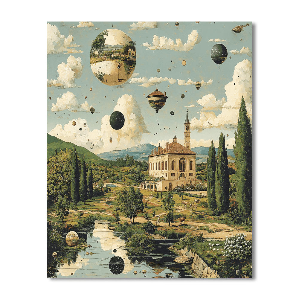 Rene Magritte Inspired Surreal Dreamscape Adventure - DIY Painting By Numbers Kit