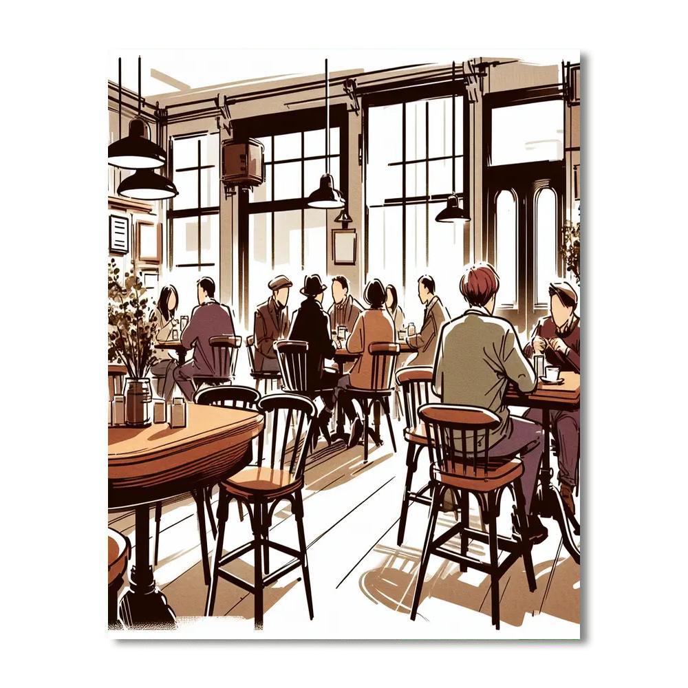 Artistic Cafe Corner Painting By Numbers Kit