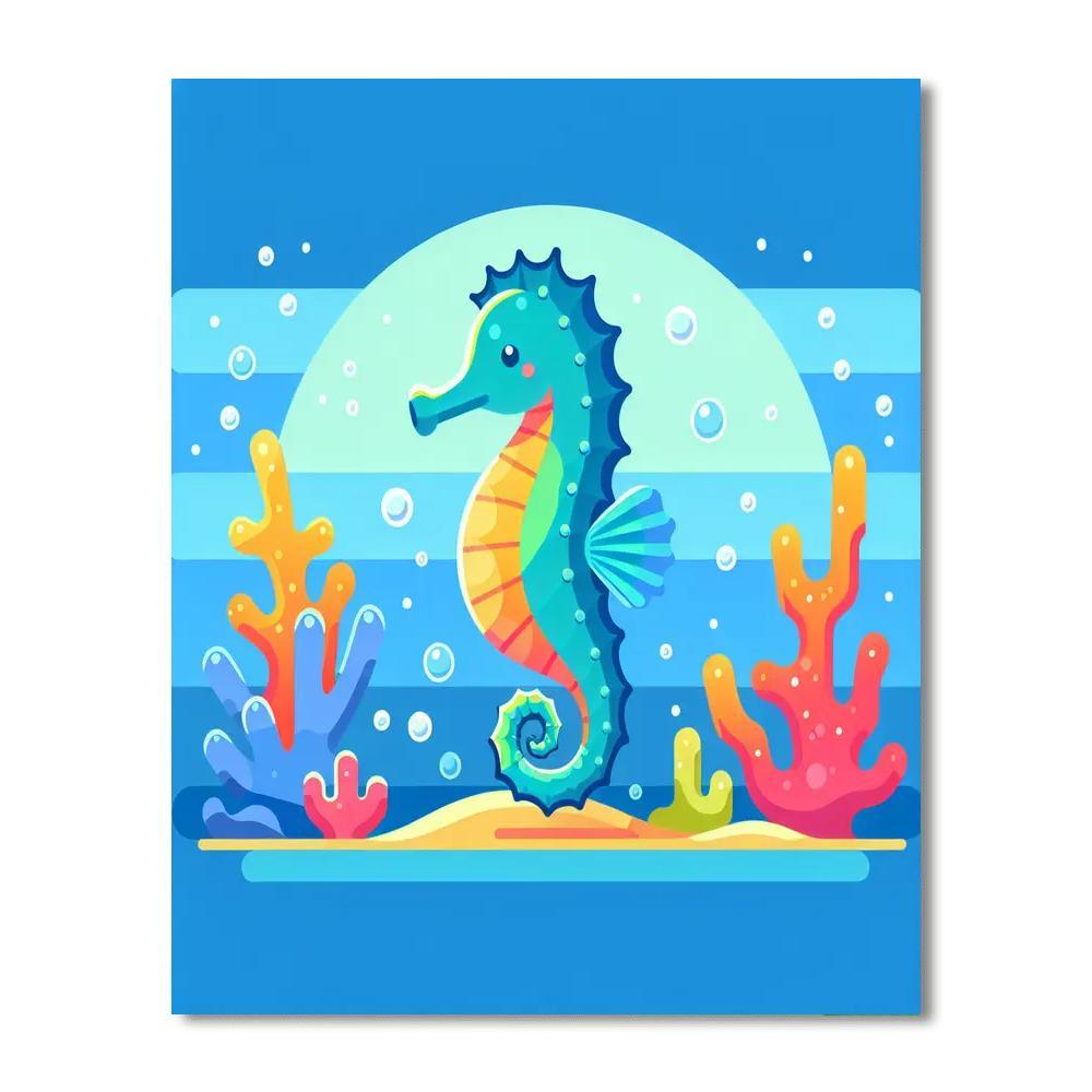 Spunky Seahorse Painting By Numbers Kit